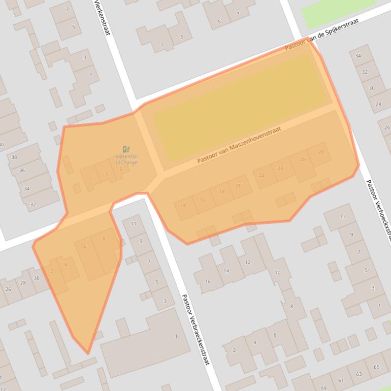 Kaart van postcodegebied 5706TV.