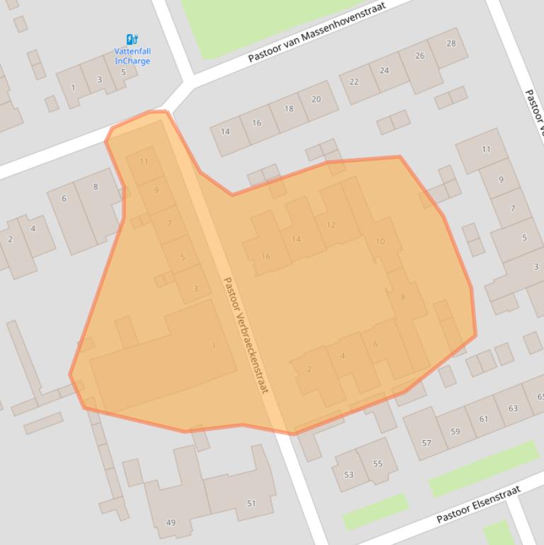 Kaart van postcodegebied 5706TZ.