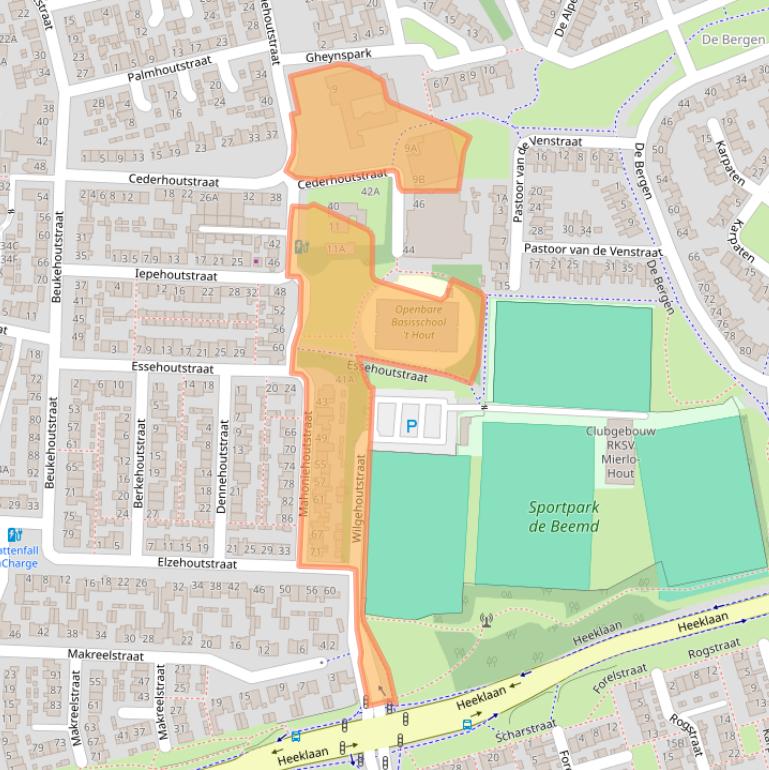 Kaart van postcodegebied 5706VS.