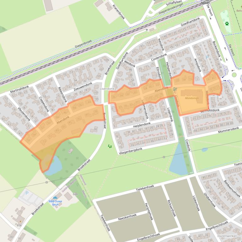 Kaart van postcodegebied 5706WB.