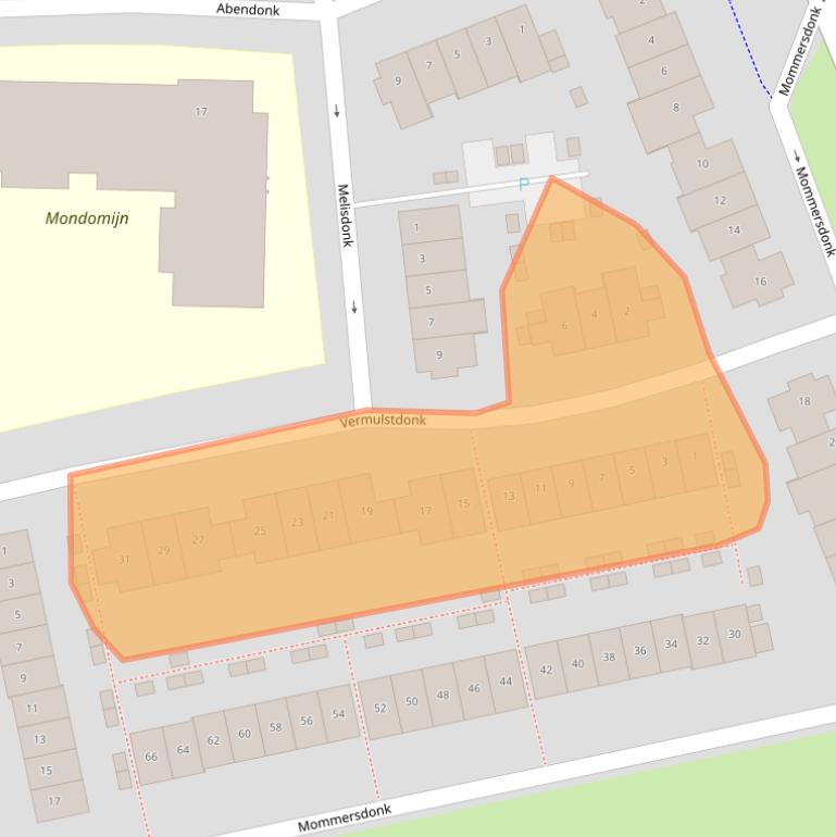 Kaart van postcodegebied 5706WD.