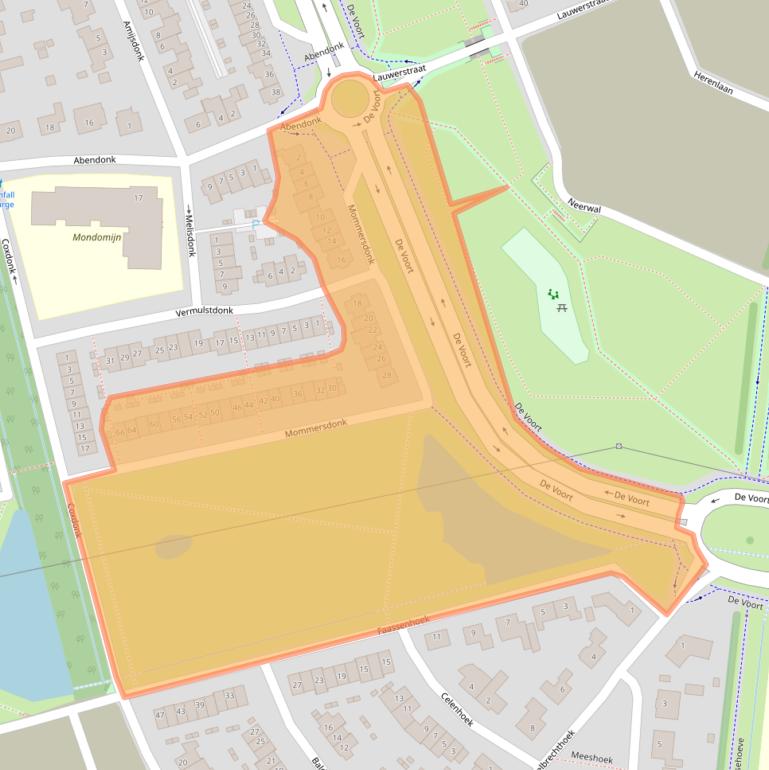 Kaart van postcodegebied 5706WG.