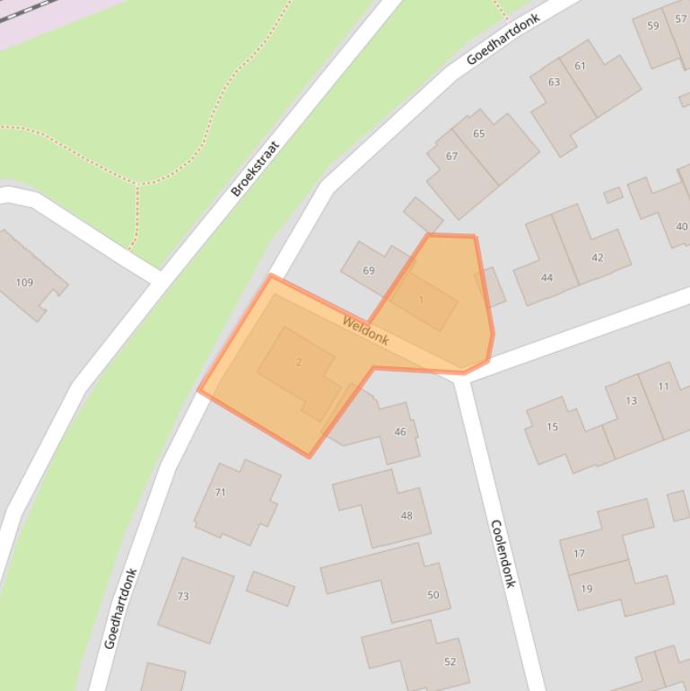 Kaart van postcodegebied 5706WX.