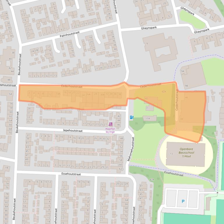 Kaart van postcodegebied 5706XC.