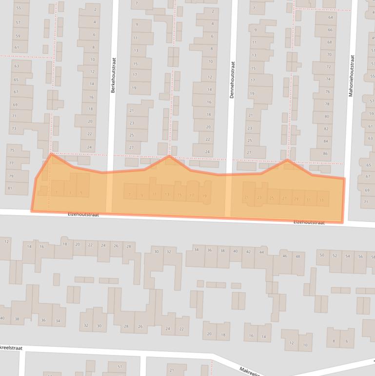 Kaart van postcodegebied 5706XT.