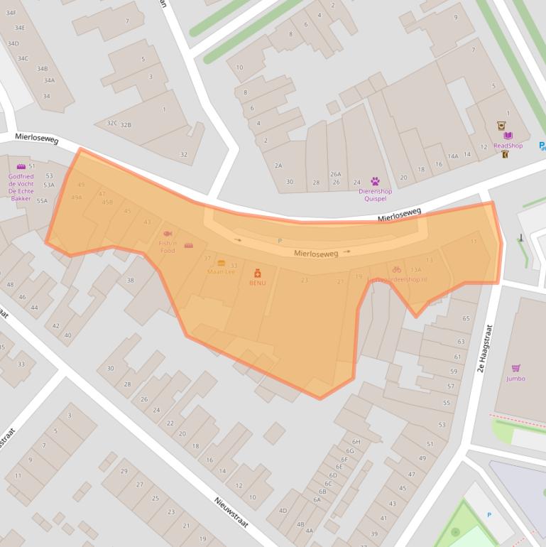 Kaart van postcodegebied 5707AB.