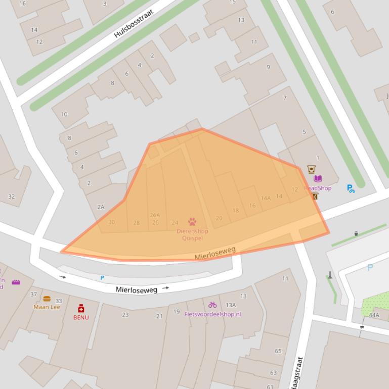 Kaart van postcodegebied 5707AM.