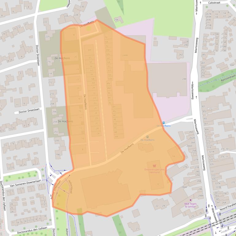 Kaart van postcodegebied 5707AZ.