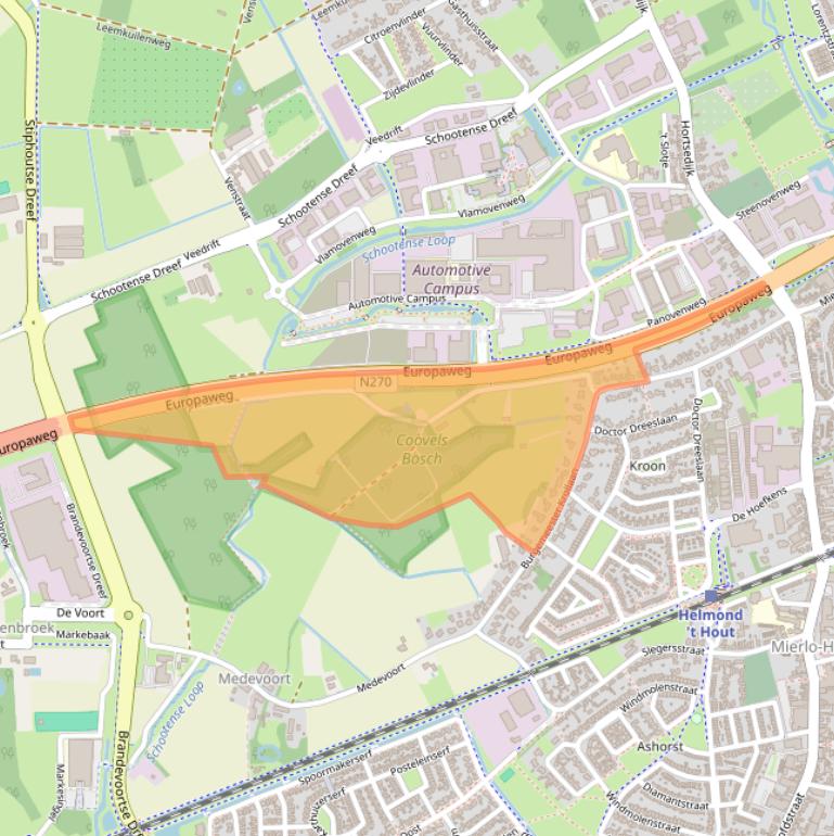 Kaart van postcodegebied 5707BE.