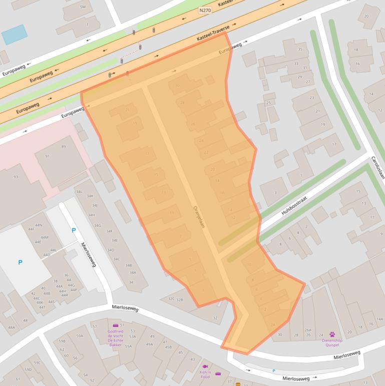 Kaart van postcodegebied 5707BJ.