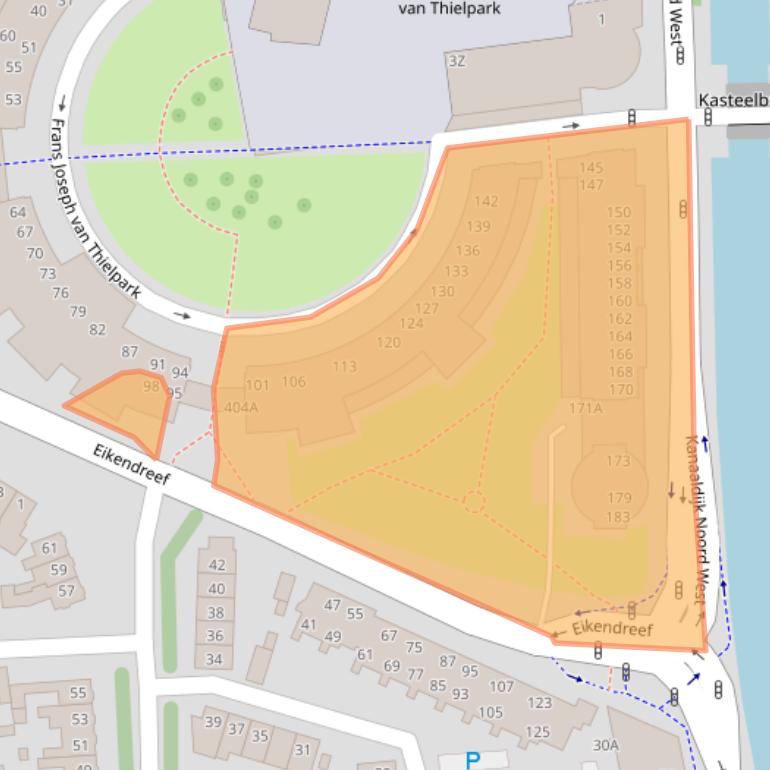 Kaart van postcodegebied 5707BZ.