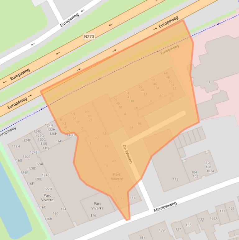 Kaart van postcodegebied 5707CW.