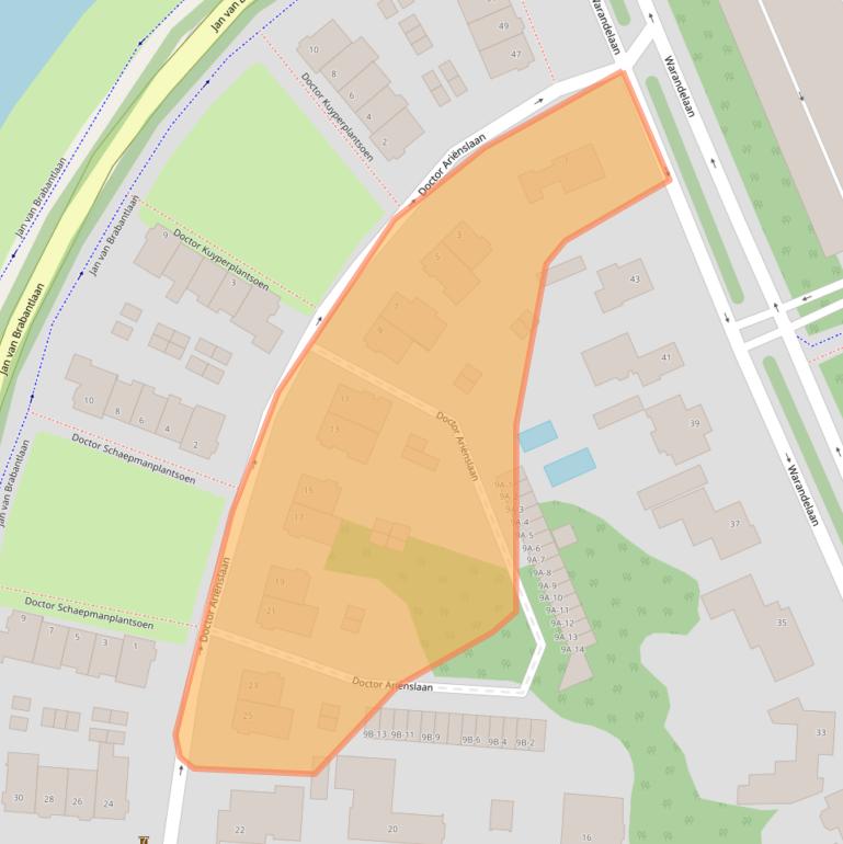 Kaart van postcodegebied 5707CX.