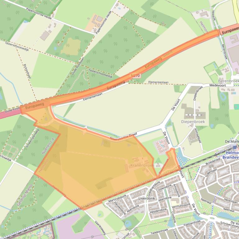 Kaart van postcodegebied 5707DC.