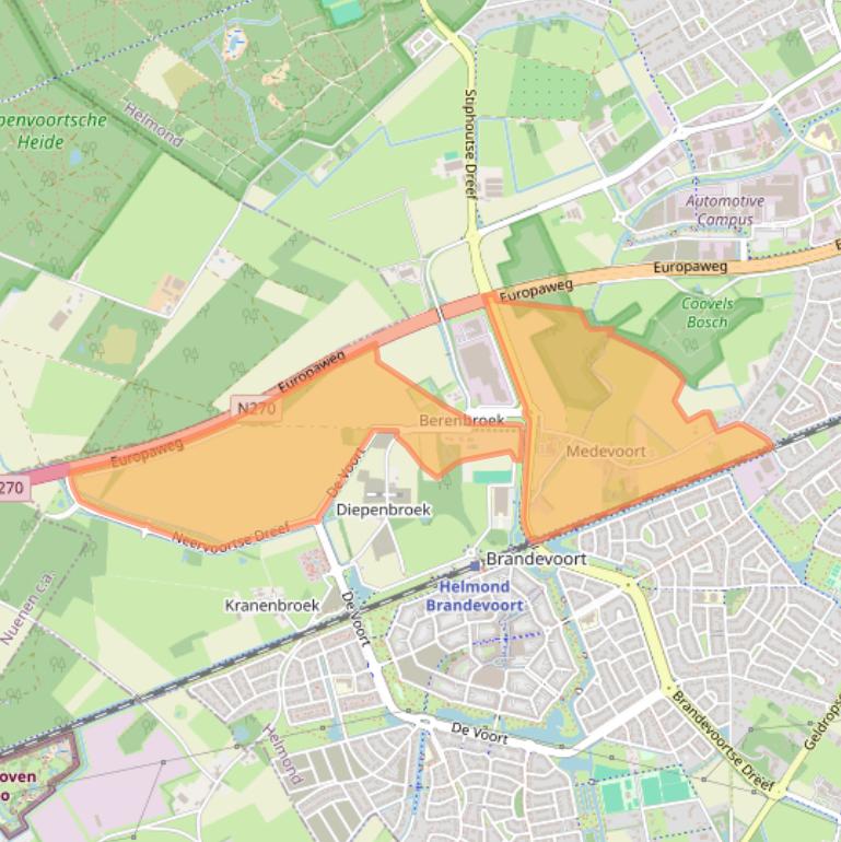 Kaart van postcodegebied 5707DD.