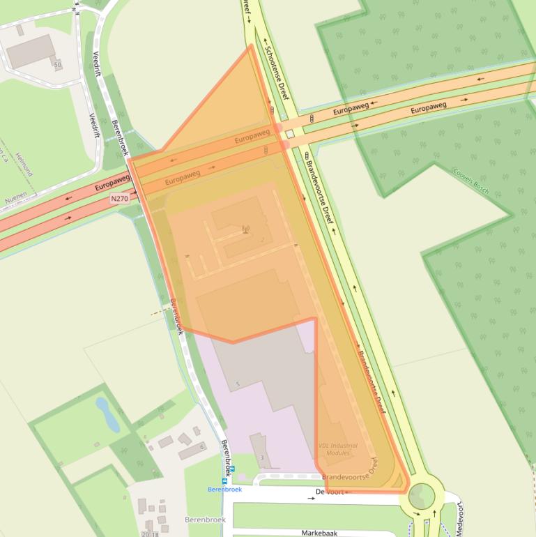 Kaart van postcodegebied 5707DG.