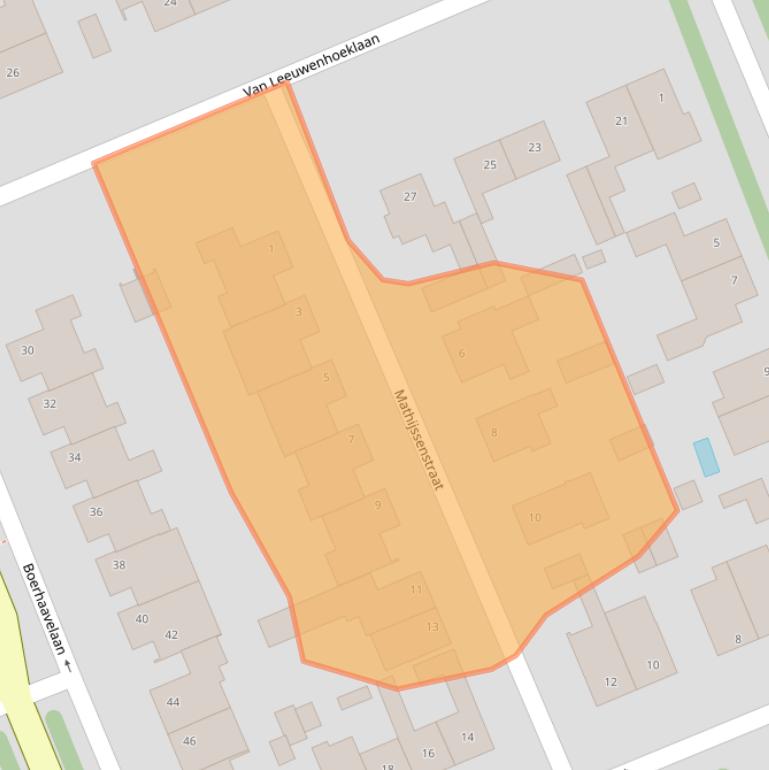 Kaart van postcodegebied 5707ED.