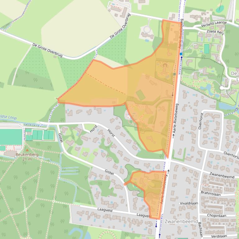 Kaart van postcodegebied 5707GJ.