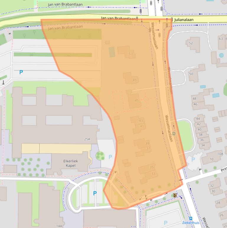 Kaart van postcodegebied 5707HB.