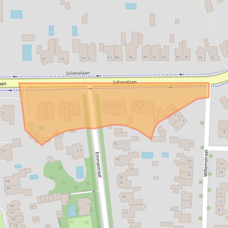 Kaart van postcodegebied 5707HP.