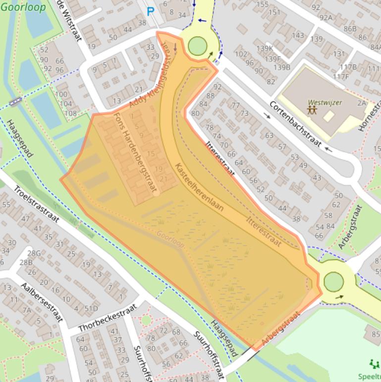 Kaart van postcodegebied 5707HZ.