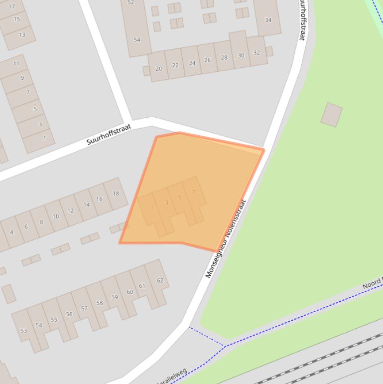 Kaart van postcodegebied 5707JA.