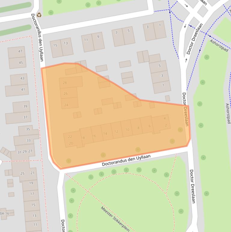 Kaart van postcodegebied 5707KJ.