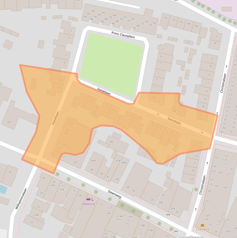 Kaart van postcodegebied 5707LS.