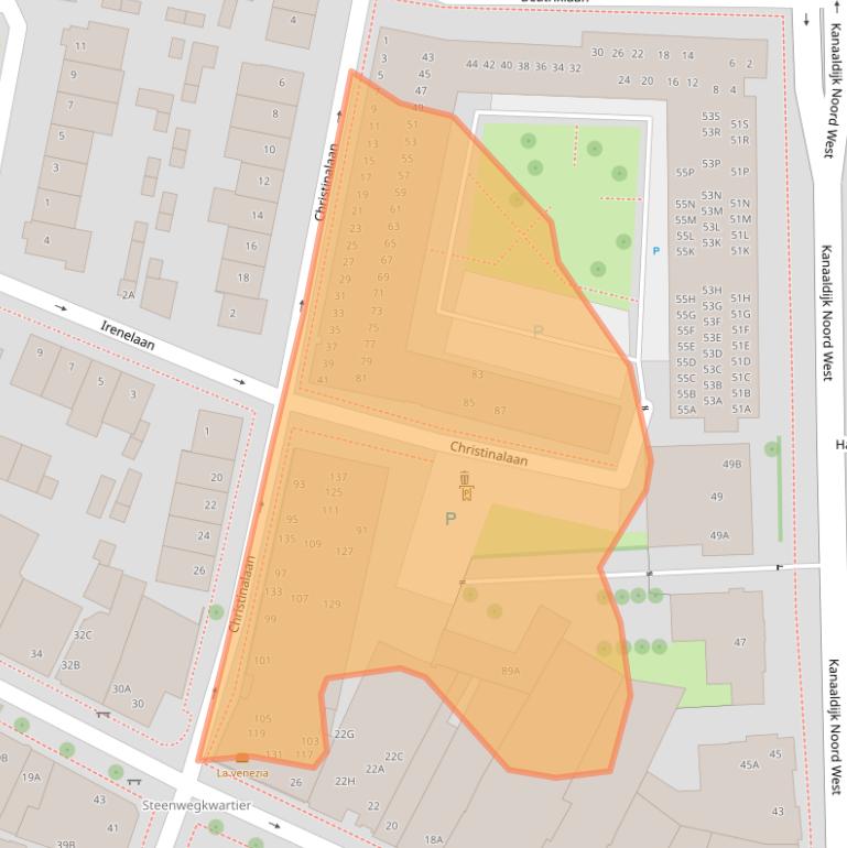 Kaart van postcodegebied 5707LT.