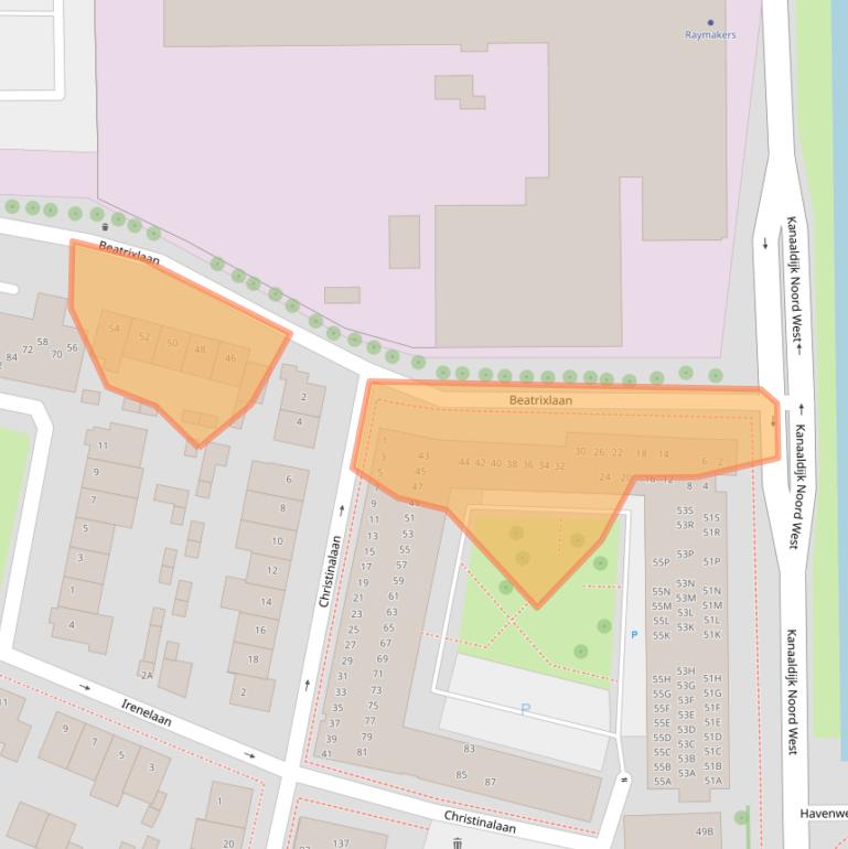 Kaart van postcodegebied 5707LW.