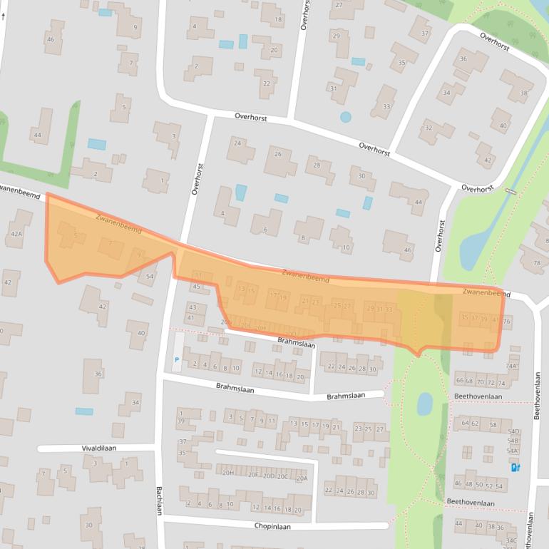 Kaart van postcodegebied 5707PZ.