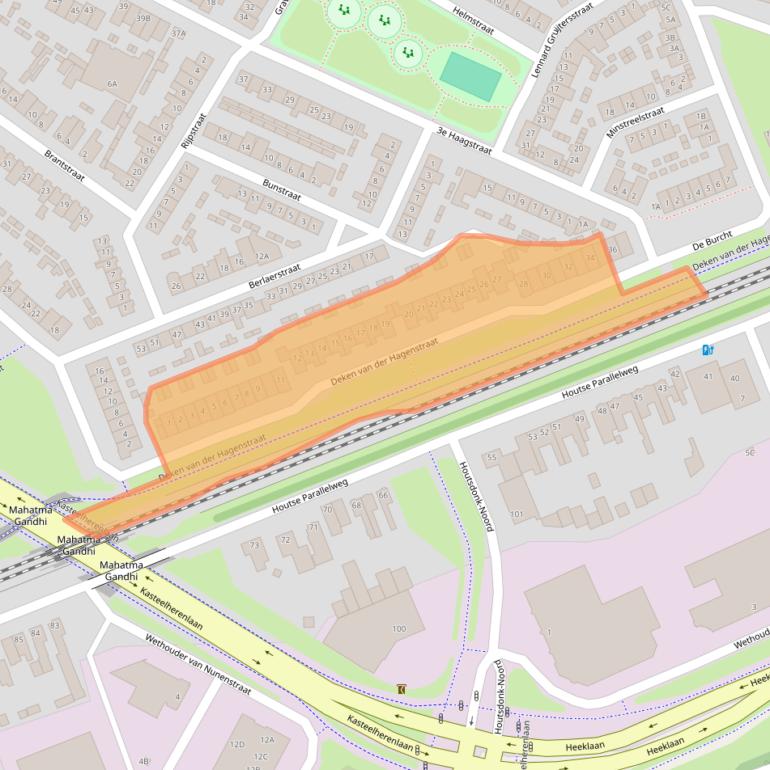 Kaart van postcodegebied 5707TV.