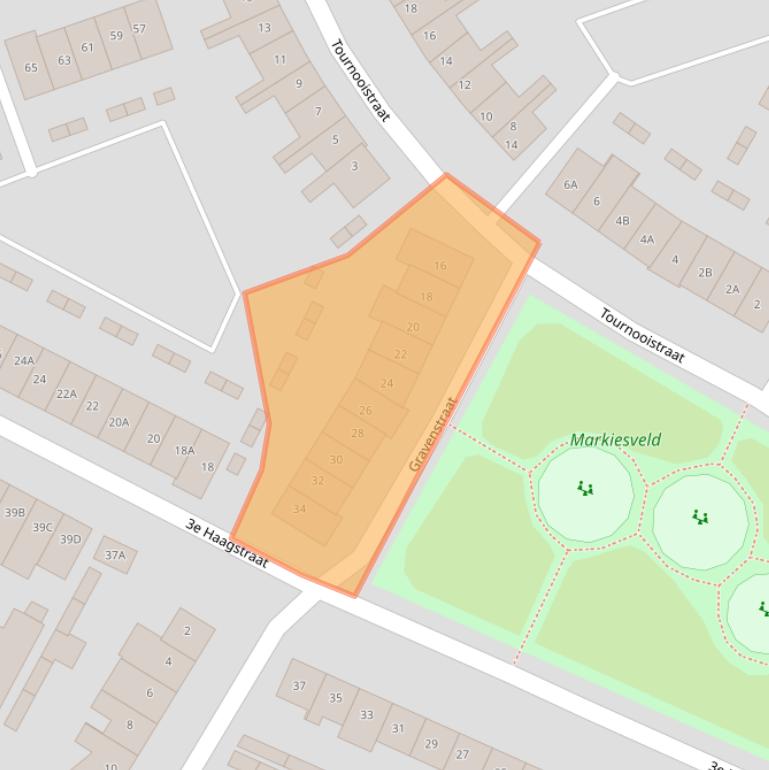 Kaart van postcodegebied 5707VZ.