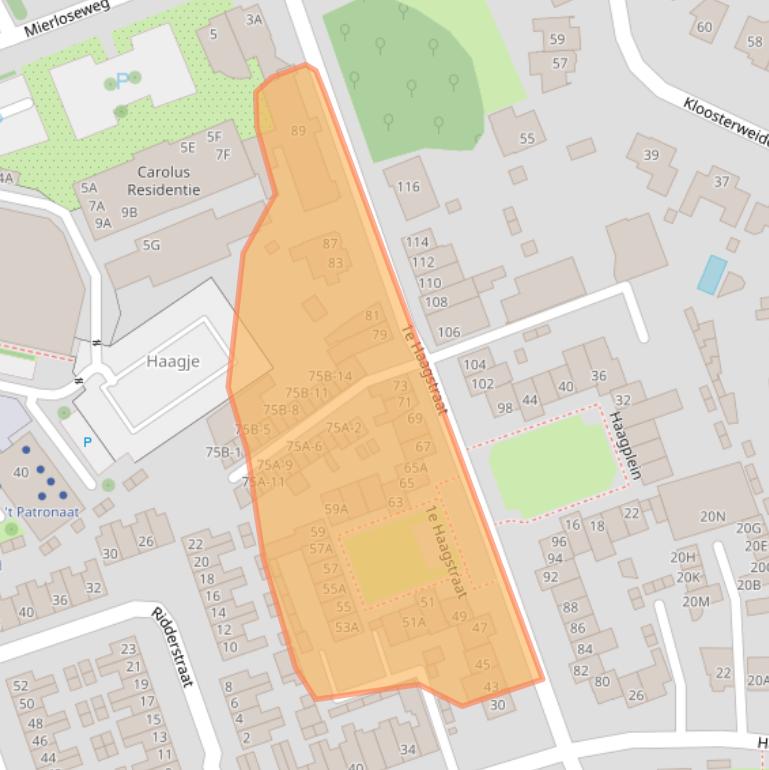 Kaart van postcodegebied 5707XN.
