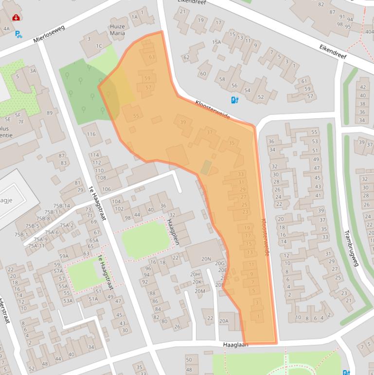 Kaart van postcodegebied 5707XW.