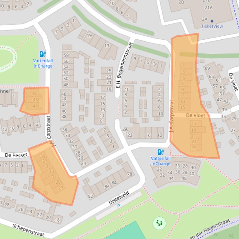 Kaart van postcodegebied 5707ZJ.