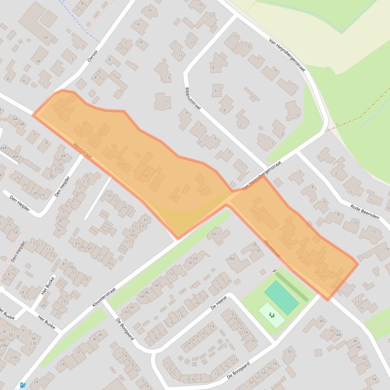 Kaart van postcodegebied 5708AD.