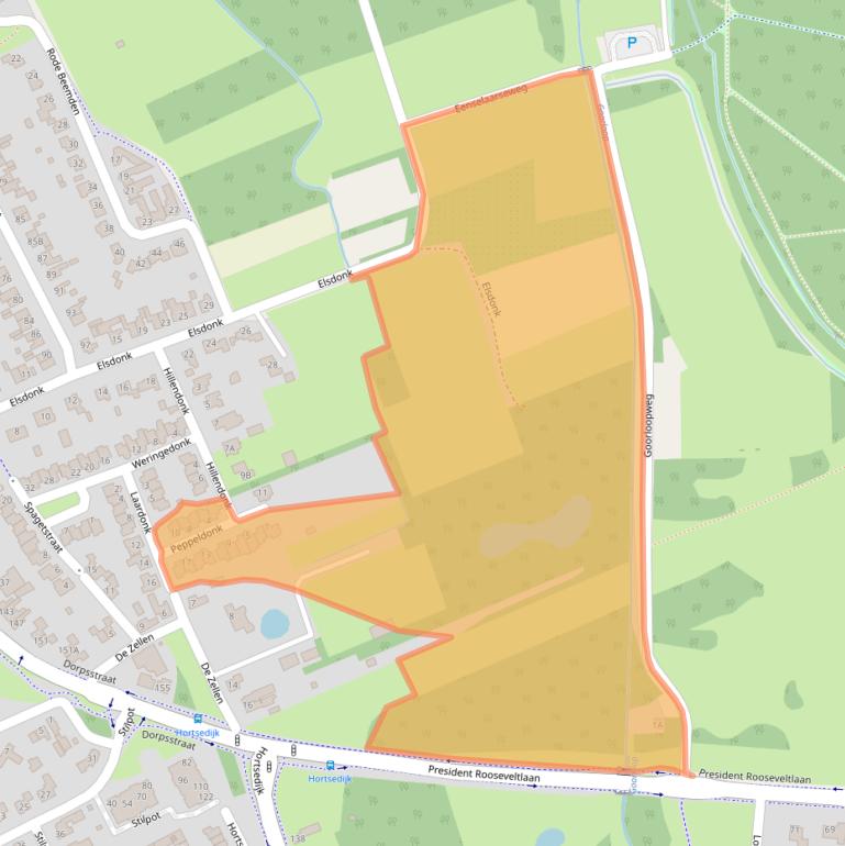 Kaart van postcodegebied 5708AP.