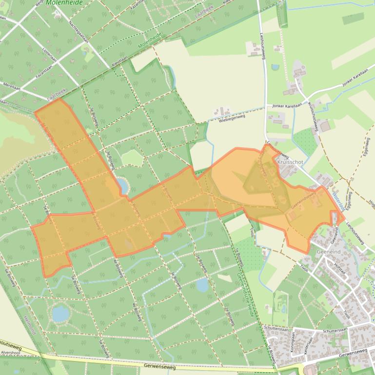 Kaart van postcodegebied 5708BB.