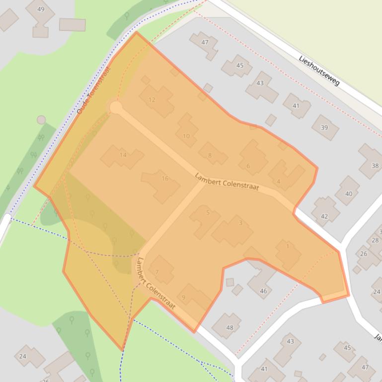 Kaart van postcodegebied 5708BZ.