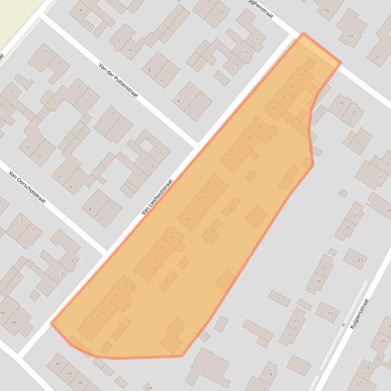 Kaart van postcodegebied 5708CE.