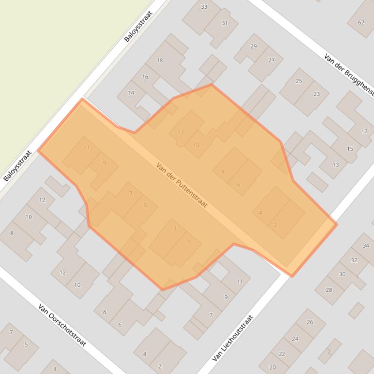 Kaart van postcodegebied 5708CG.