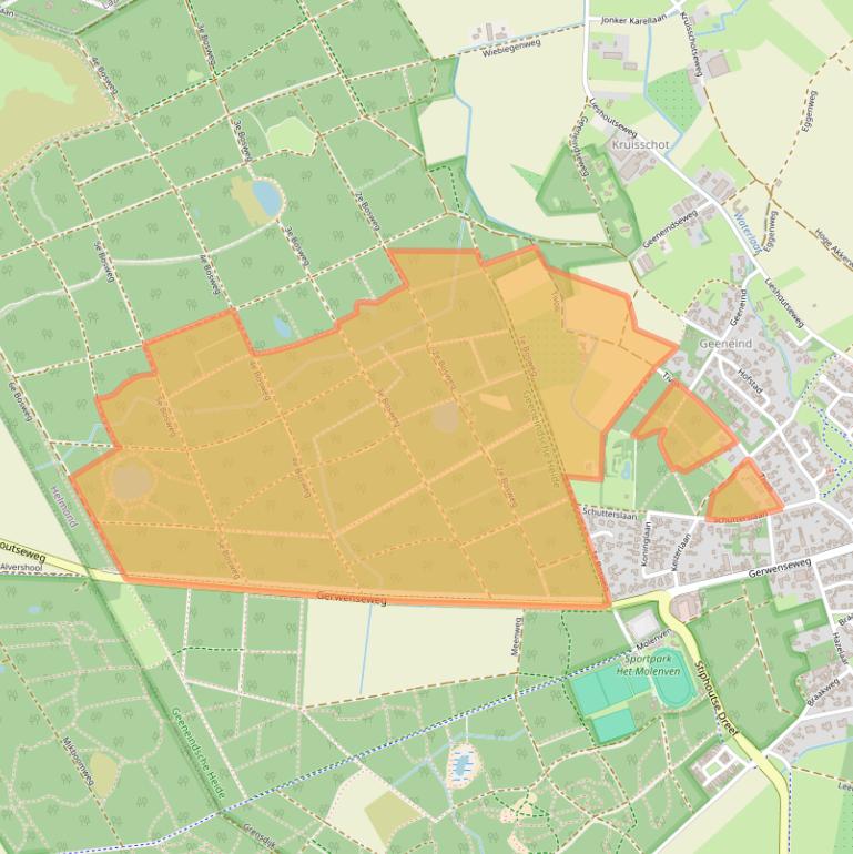 Kaart van postcodegebied 5708CR.