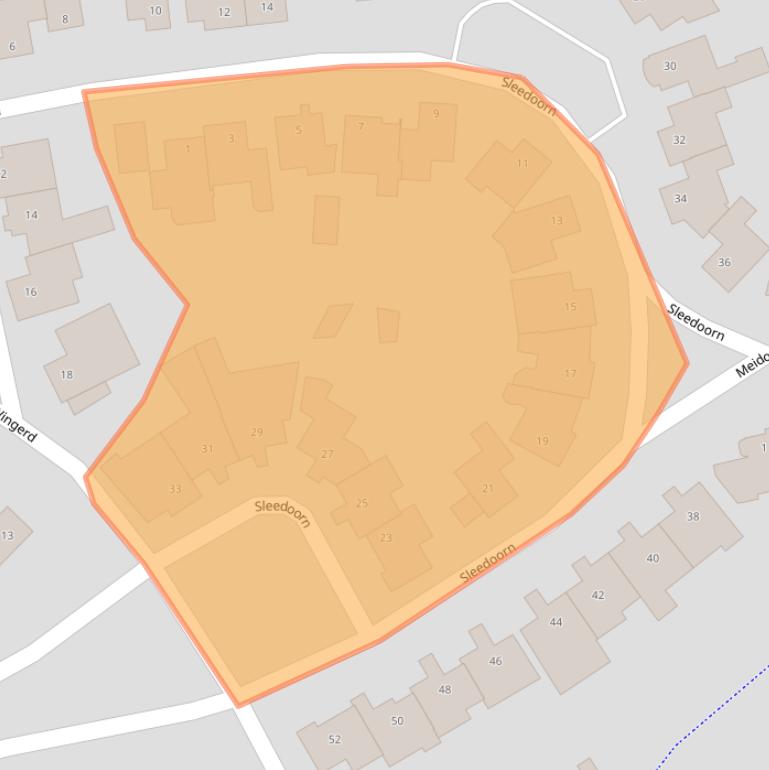 Kaart van postcodegebied 5708DE.