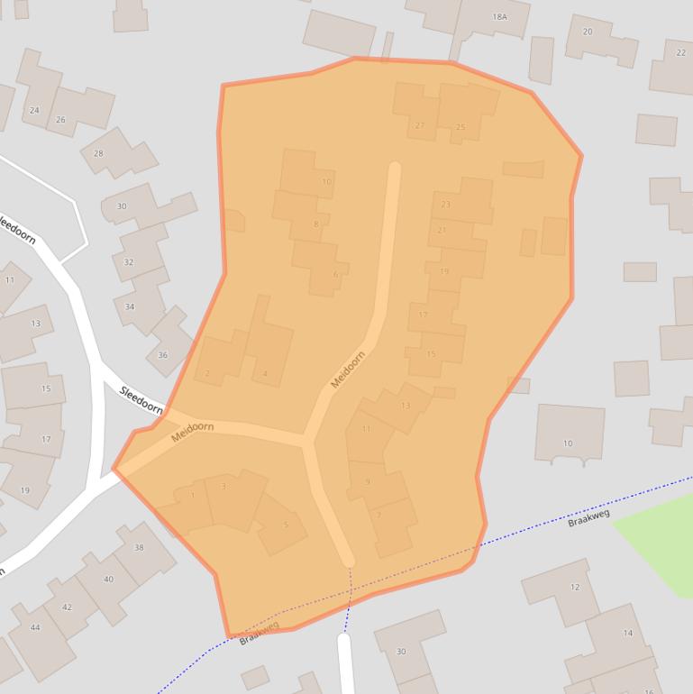 Kaart van postcodegebied 5708DH.