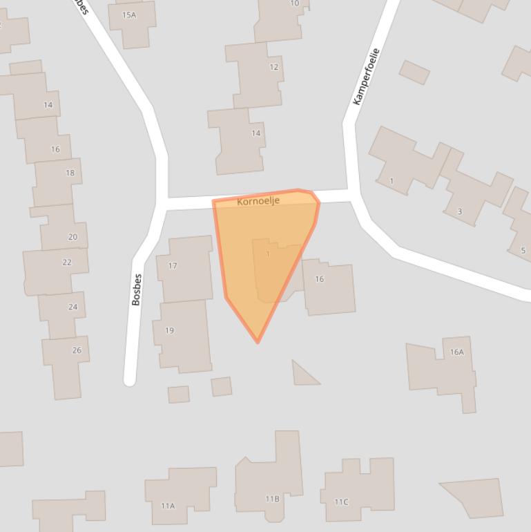 Kaart van postcodegebied 5708DN.