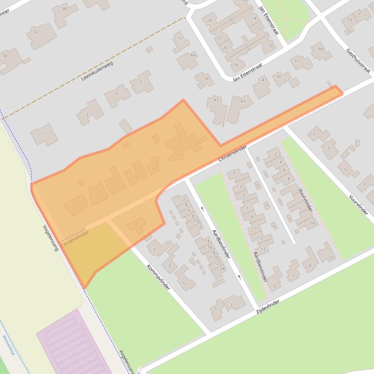 Kaart van postcodegebied 5708DP.