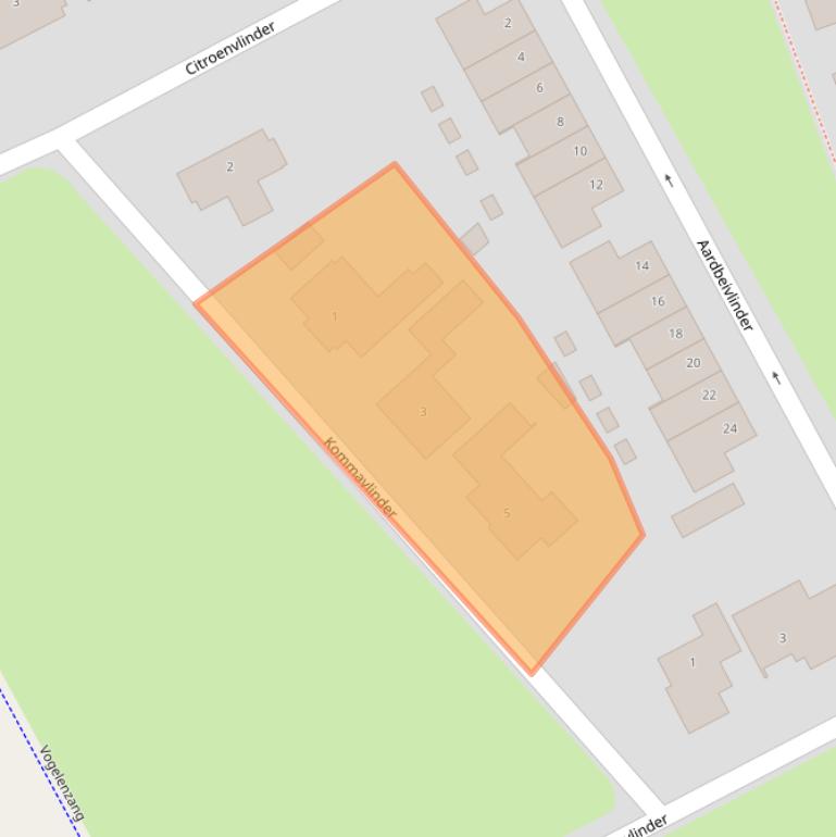 Kaart van postcodegebied 5708DT.