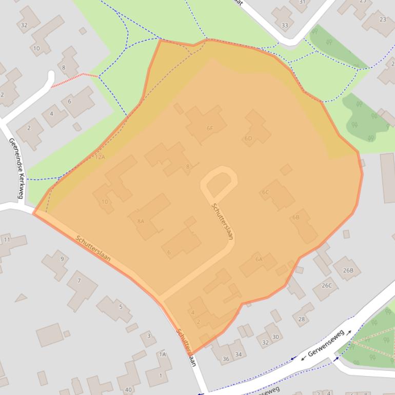 Kaart van postcodegebied 5708EB.