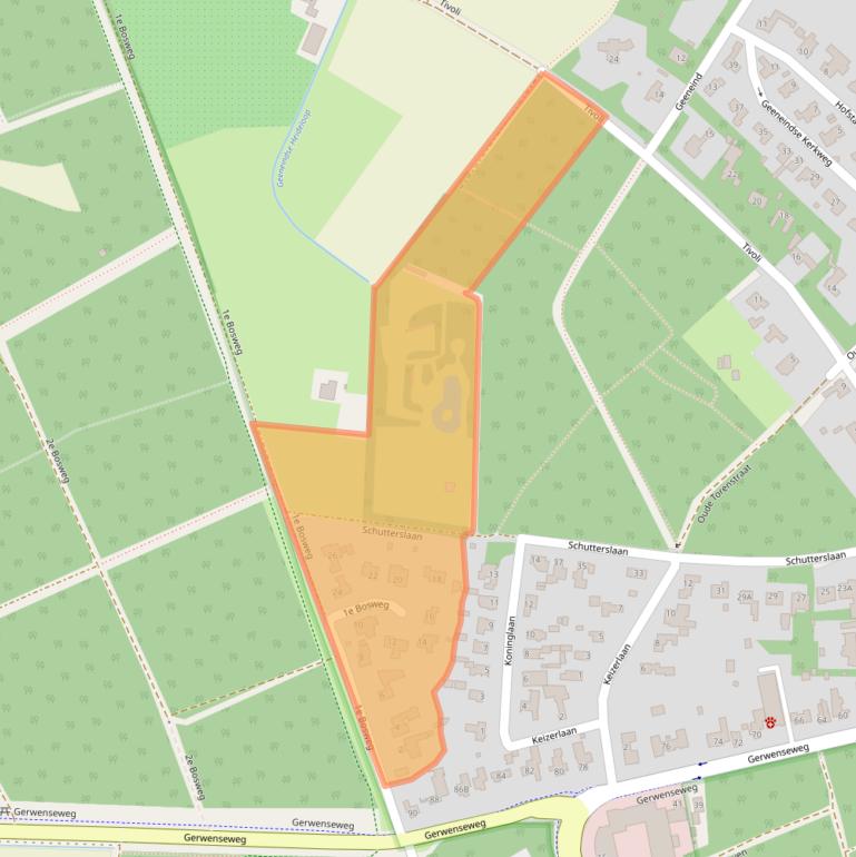 Kaart van postcodegebied 5708EC.